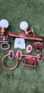 Badkameraccessoires  bruin hout, Ophalen, Zo goed als nieuw