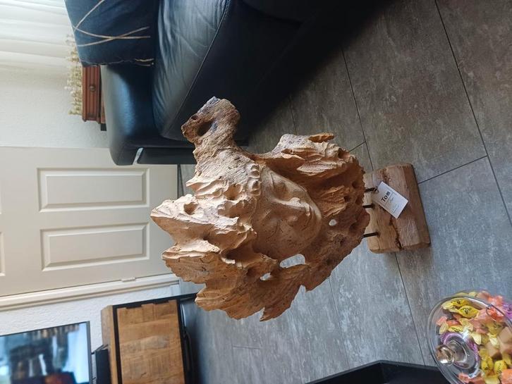 Grote houtsnijwerk hand uitgestoken van boeddha sakymum, Huis en Inrichting, Woonaccessoires | Boeddhabeelden, Ophalen of Verzenden