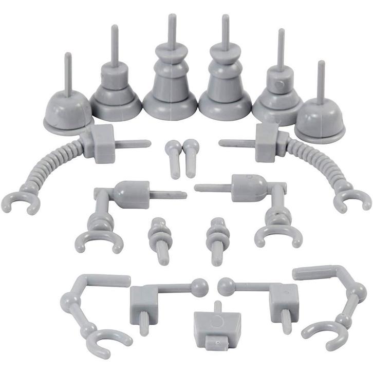 Robot onderdelen grijs plastic Foam & Silk Clay 19 stuks, Hobby en Vrije tijd, Knutselen, Nieuw, Materiaal, Ophalen of Verzenden