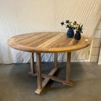 Ronde Tuintafel - 120 cm - massief teak - TTM Wonen, Www.ttmwonen.nl, Nieuw, Ophalen of Verzenden, Info@ttmwonen.nl