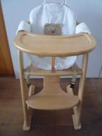 Kinderstoel massief licht eiken, Kinderen en Baby's, Kinderstoelen, Ophalen, Zo goed als nieuw, Meegroeistoel, Gordel(s)
