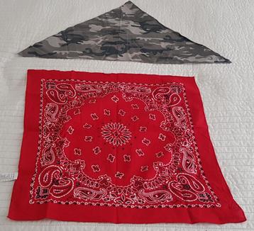 2 x bandana hoofddoek badkleding boeren doek rood groen beschikbaar voor biedingen