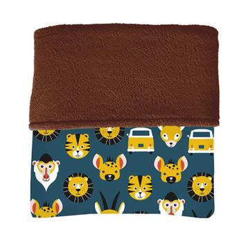 Ledikantdeken Teddydeken Safari Blauw ANNIdesign 150x100 beschikbaar voor biedingen