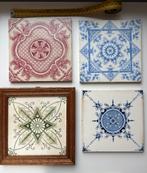 4 originele Engelse transfertegels uit circa 1880–1910, Antiek en Kunst, Antiek | Wandborden en Tegels, Ophalen of Verzenden