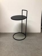 Zwarte metalen bijzettafel rond, Huis en Inrichting, Tafels | Bijzettafels, 45 tot 60 cm, Minder dan 55 cm, Metaal of Aluminium