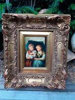 Schilderij  Olieverf/Paneel "Het Stel" in fraaie Sierlijst, Antiek en Kunst, Kunst | Schilderijen | Klassiek, Ophalen of Verzenden