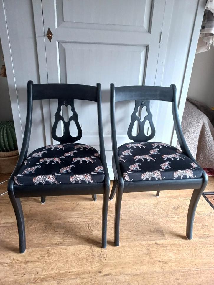 4 Landelijke Eetkamerstoelen, Antiek en Kunst, Antiek | Meubels | Stoelen en Banken, Ophalen of Verzenden