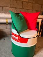 Castrol kuipstoel olievat stoel voor mancave of garage, Verzamelen, Ophalen, Zo goed als nieuw, Reclamebord