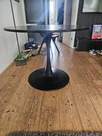 Ronde zwarte eettafel - 1 meter diameter, Huis en Inrichting, Tafels | Eettafels, Ophalen, Gebruikt, Rond, Tot twee personen