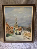 Winterlandschap met kerk 57x48 cm, Ophalen