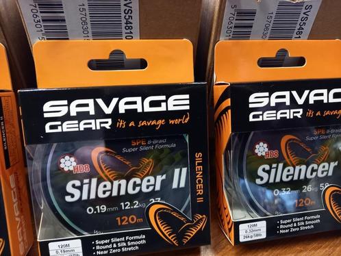 gevlochten lijnen van Savage Gear (SilencerII) 4 diameters.., Watersport en Boten, Hengelsport | Algemeen, Nieuw, Vislijn, Ophalen of Verzenden