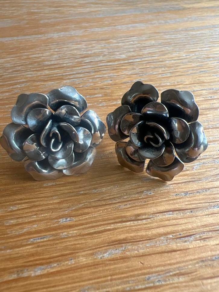 Sterling Zilveren Oorbellen - Bloemen, Sieraden, Tassen en Uiterlijk, Oorbellen, Zo goed als nieuw, Knopjes of Stekers, Zilver