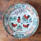 Bord 4 rode hanen Hong Kong handpainted, Ophalen of Verzenden