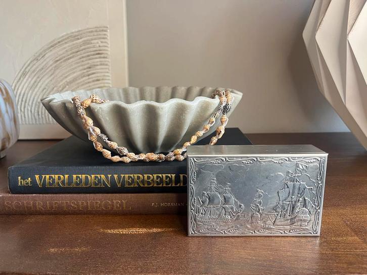Vintage Sigarendoosje met Scheepsmotief, Antiek en Kunst, Antiek | Woonaccessoires, Ophalen of Verzenden