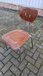 12 school industriële vintage partij stoelen plywood chroom, Ophalen of Verzenden