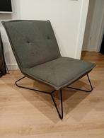Moderne grijze fauteuil, Ophalen, 75 tot 100 cm, Zo goed als nieuw, Metaal