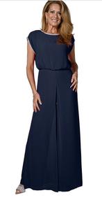 Frank Lyman luxe jumpsuit nachtblauw met strass detail 42, Zo goed als nieuw, Verzenden, Blauw, Maat 42/44 (L)