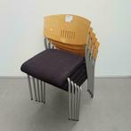 set van 5 Ahrend houten stoelen - zwarte stof, Ophalen of Verzenden, Zwart, Stof
