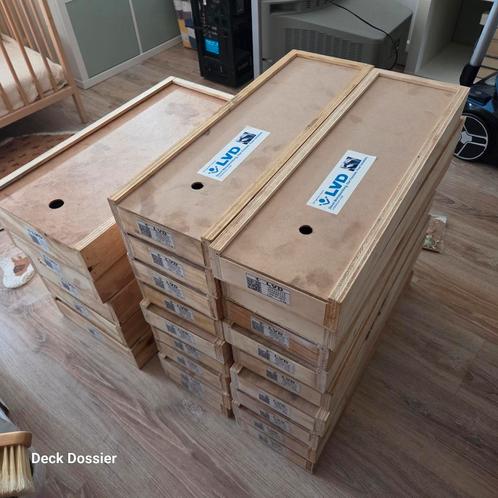 Grote partij stevige houten opbergkisten met deksel, Doe-het-zelf en Verbouw, Kratten en Dozen, Zo goed als nieuw, Ophalen