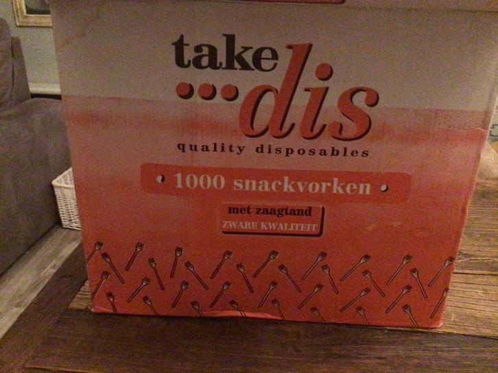 Tk 1000 plastic vorkjes met snijrand snackbar kwaliteit, Diversen, Levensmiddelen, Ophalen