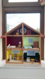 Poppenhuis hout, handgemaakt incl toebehoren, Ophalen, Nieuw