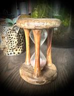 Zandloper Brocante Vintage curiosa zand loper hout glas, Verzenden