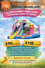 Te huur: slidecombo Unicorn springkussen, Ophalen, Zo goed als nieuw, Overige