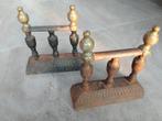 2 Haardijzers, vuurbokken, haardaccessoires, Antiek en Kunst, Curiosa en Brocante, Ophalen of Verzenden
