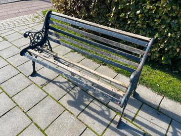 Te Koop : Tuinbank Gietijzer Hout Opknapper Tuin Bank Metaal beschikbaar voor biedingen