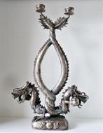 Draken kaarsen standaard (metaal), Gebruikt, 50 tot 75 cm, Verzenden, Metaal