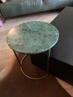Tafeltje met marmeren blad, Huis en Inrichting, Tafels | Bijzettafels, Ophalen, Zo goed als nieuw, Rond, Overige materialen