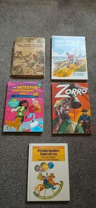 5 leesboeken..oa. zorro.. alle 5 voor 3 euro! beschikbaar voor biedingen
