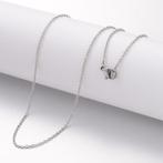 Stainless steel schakelketting antiek zilver 2x1.5mm (45cm), Verzenden, Nieuw, Zilver, Overige materialen