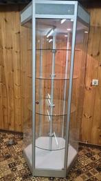 Vitrinekast met verlichting en met (elec) draaiplateau's, Huis en Inrichting, Ophalen, 50 tot 100 cm, Zo goed als nieuw, 150 tot 200 cm