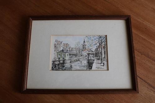 Litho van B. Brobbel - Vischmarkt Gouda, Antiek en Kunst, Kunst | Litho's en Zeefdrukken, Ophalen of Verzenden