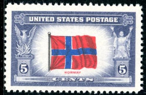 USA Verenigde Staten 911-pf - Vlag van Noorwegen, Postzegels en Munten, Postzegels | Amerika, Postfris, Noord-Amerika, Ophalen of Verzenden
