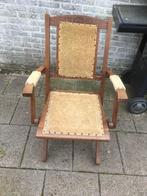 mooie oude vintage stoel is ook inklapbaar zie foto's, Gebruikt, Bruin, Eén, Hout