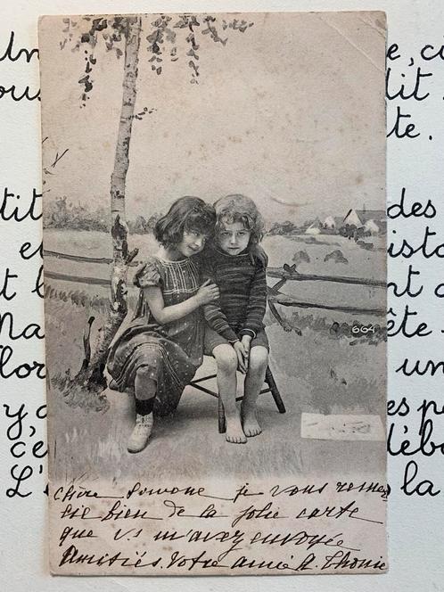 1903 Onder de berkenboom, Verzamelen, Ansichtkaarten | Themakaarten, Gelopen, Voor 1920, Kinderen, Ophalen of Verzenden