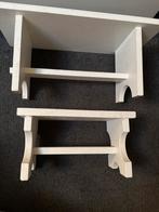 2 witte houten landelijke rekjes wit, Huis en Inrichting, Keuken | Keukenelementen, Minder dan 50 cm, Wit, Ophalen of Verzenden