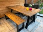 Douglas tuintafel met bankje, Ophalen, Zo goed als nieuw, Rechthoekig, Hout