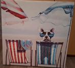 Schilderij Hond op Strand - 70x70 cm, Ophalen