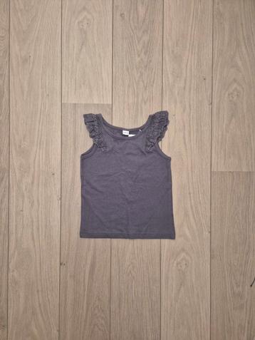 Top singlet hemd shirt grijs ruffle mt 110/116 nieuw  beschikbaar voor biedingen