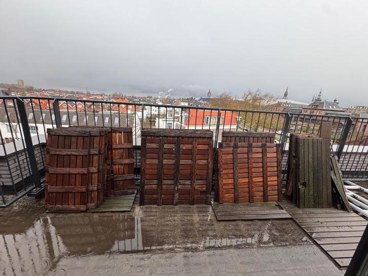 Partij Vlondertegels, Tuin en Terras, Terrasdelen en Vlonders, Gebruikt, Hout, Ophalen