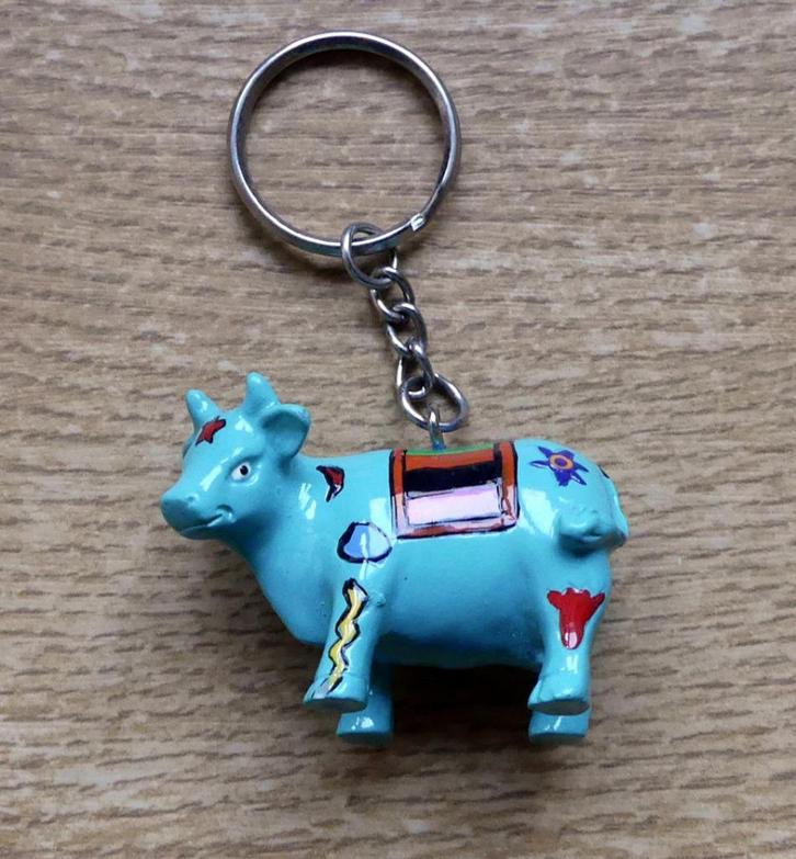 Sleutelhanger koe cow parade stijl, Verzamelen, Sleutelhangers, Gebruikt, Dier of Natuur, Ophalen of Verzenden