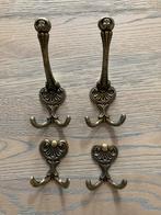 NIEUW - 4 dlg brocante set oud messing jashaken, Ophalen of Verzenden, Nieuw, Metaal, Wandhaken