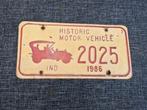 Kentekenplaat Indiana USA Historical nummerbord Nummerplaat, Verzamelen, Ophalen of Verzenden, Gebruikt, Auto's