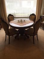 Biedermeier eettafel uitrekbaar met 4 biedermeier stoelen, Ophalen