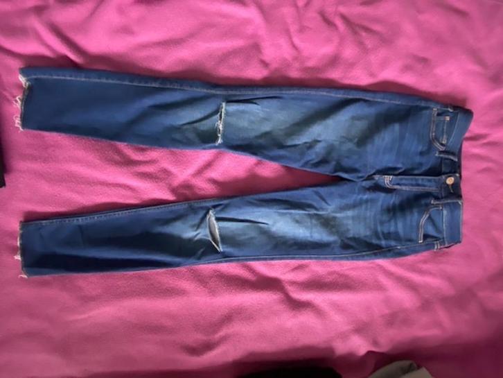 spijkerbroek mt w25 l26, Kleding | Dames, Spijkerbroeken en Jeans, Zo goed als nieuw, W27 (confectie 34) of kleiner, Blauw, Ophalen of Verzenden