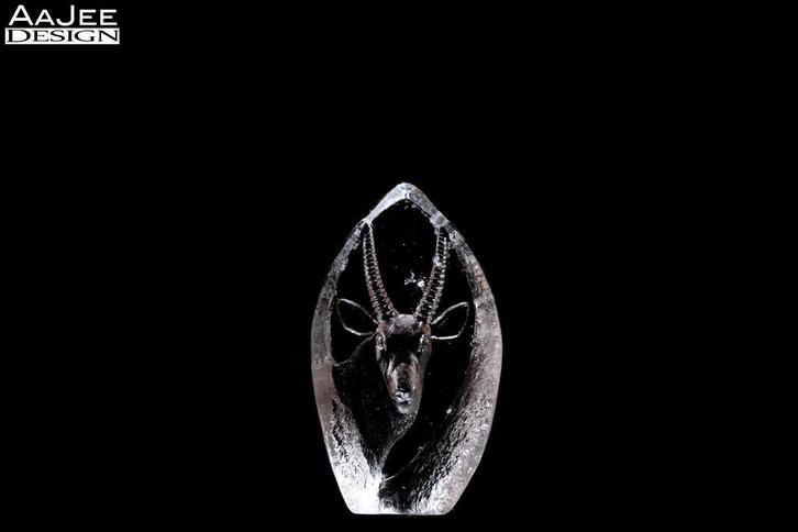 Presse papier met antilope – Mats Jonasson Maleras Sweden –, Antiek en Kunst, Antiek | Glas en Kristal, Ophalen of Verzenden