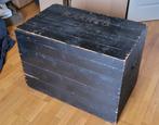 Zwarte houten dekenkist  L 85 x B52 x D 60, Ophalen, Gebruikt